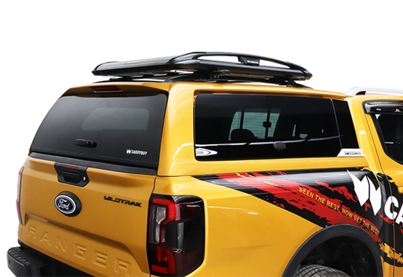 Side profile of Ford Wildtrack fiberglass canopy